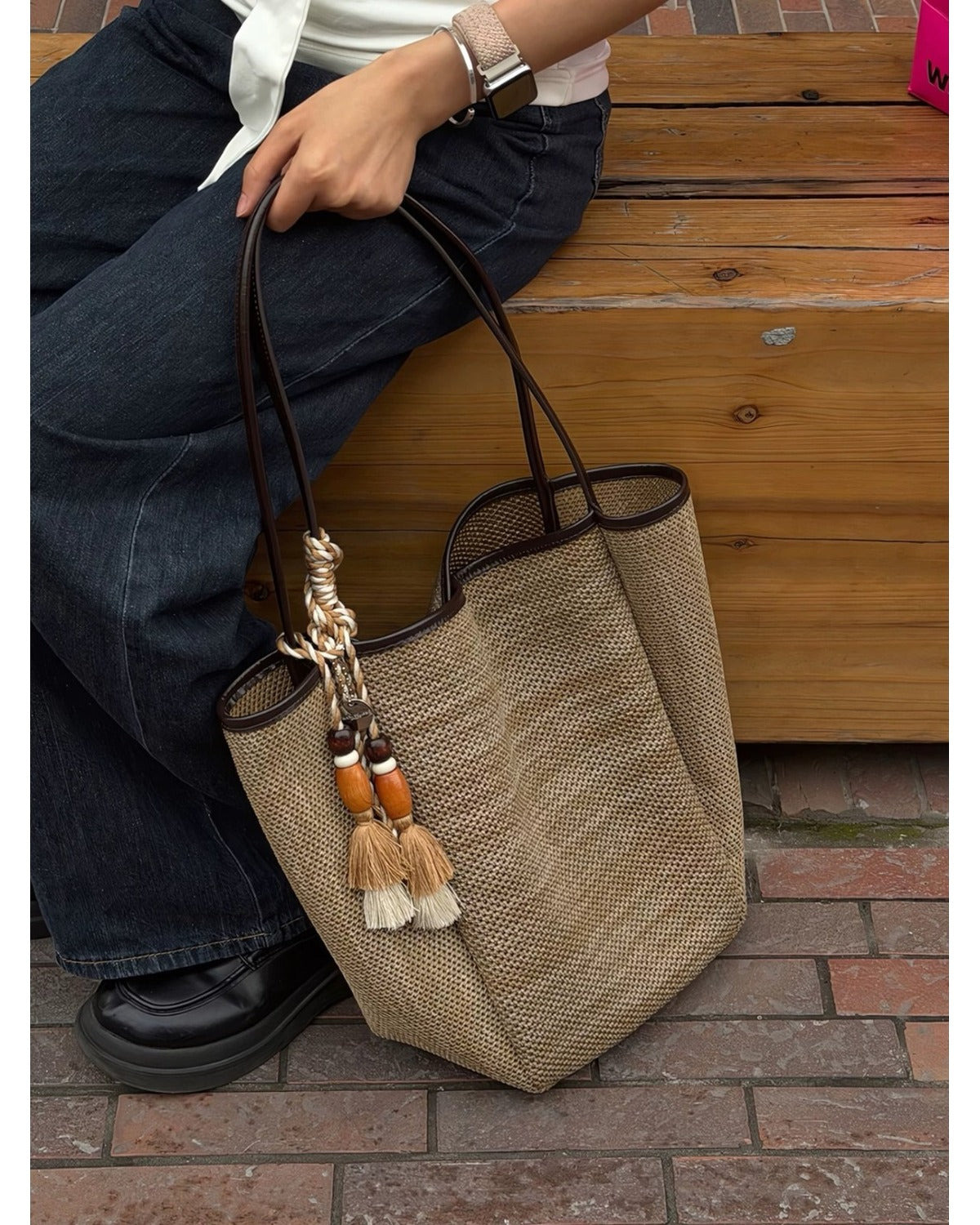 Borsa Tote Intrecciata Beige - SLK