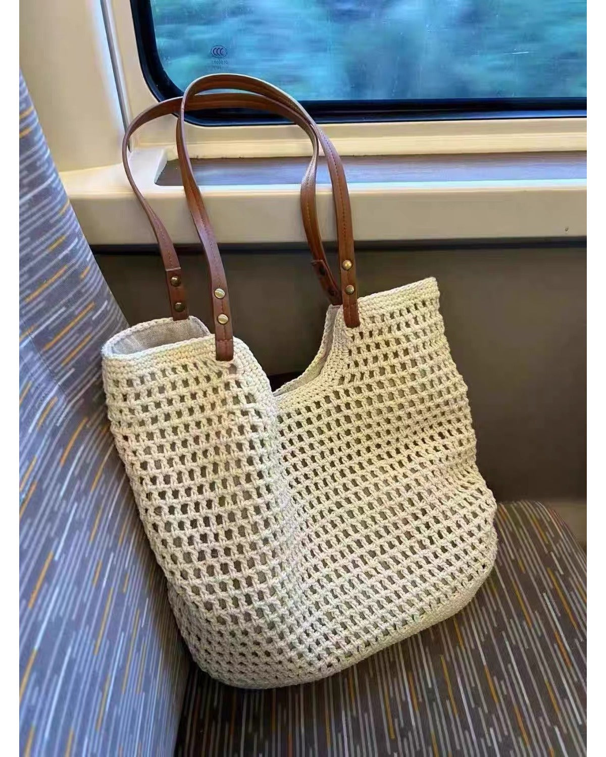 Borsa Tote Traforata Bianco Crema - SLK