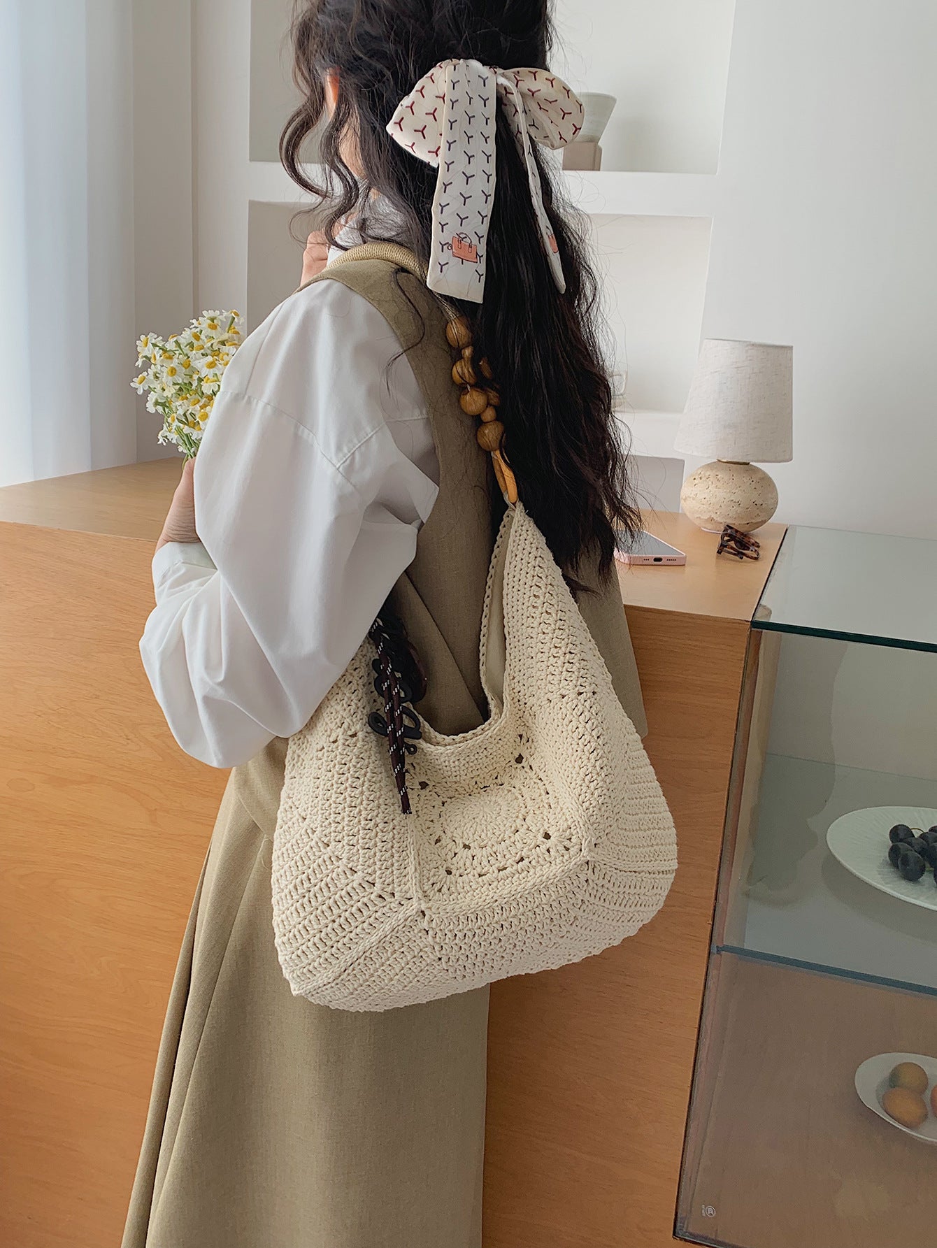 Borsa Tote Intrecciata in Raffia - SLK