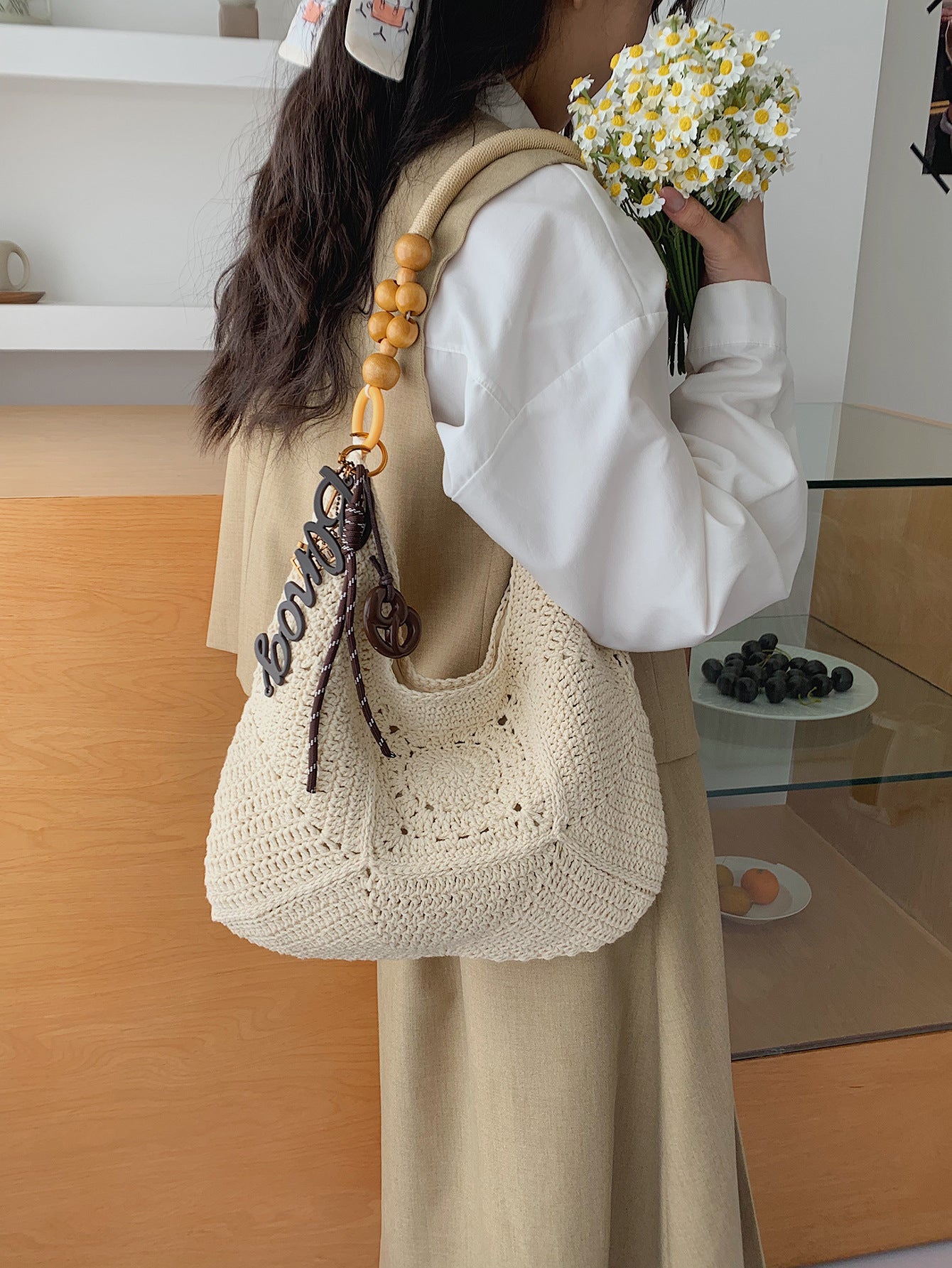 Borsa Tote Intrecciata in Raffia - SLK