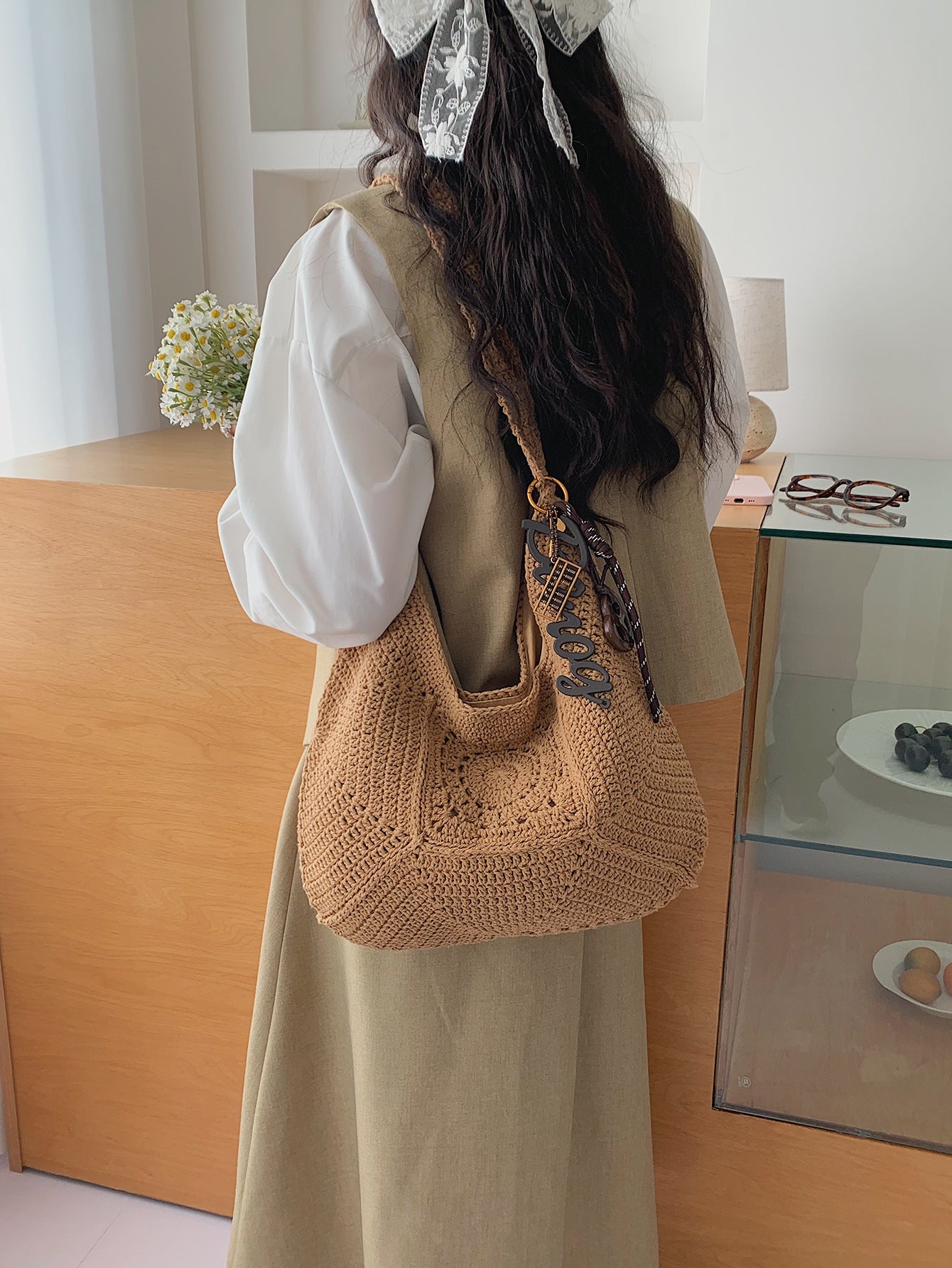 Borsa Tote Intrecciata in Raffia - SLK