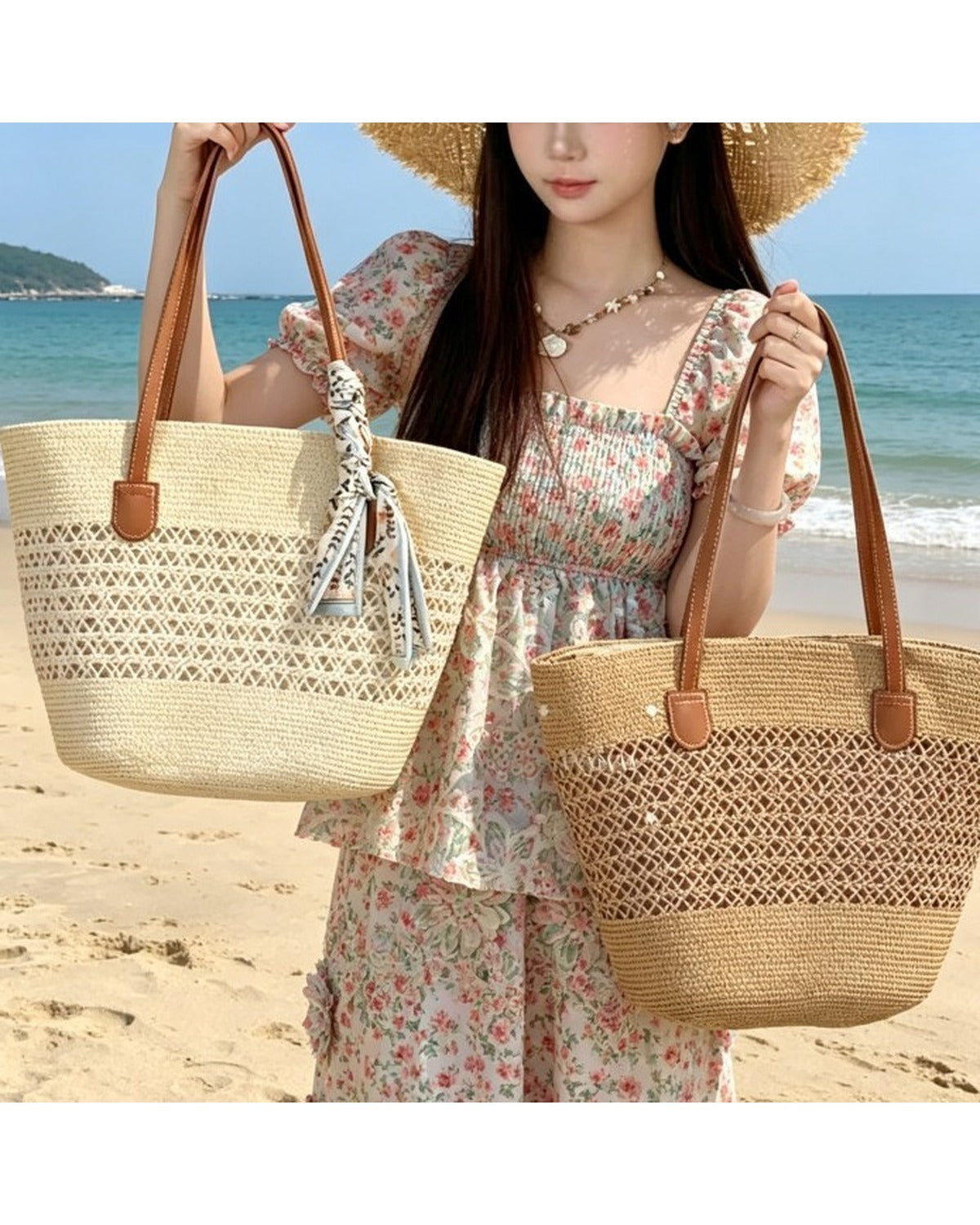 Borsa Tote Intrecciata Naturale