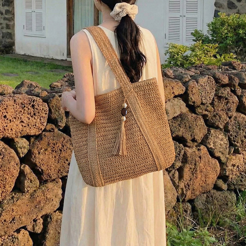 Borsa Tote Intrecciata in Raffia - SLK