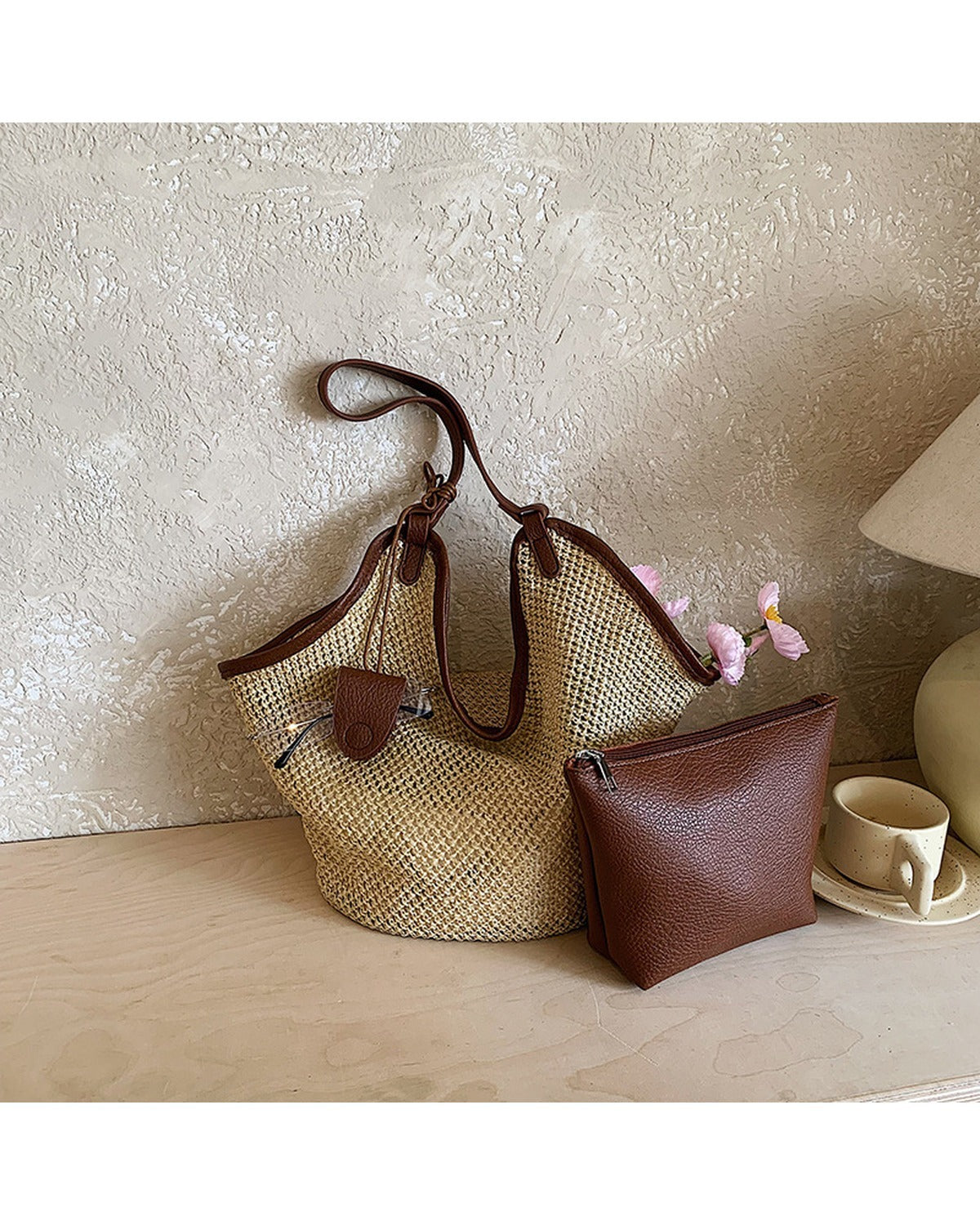 Borsa Intrecciata con Nappe
