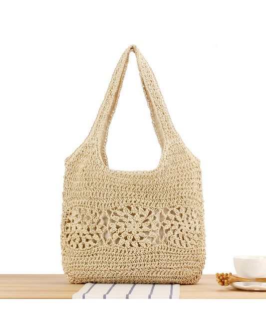 Borsa a Spalla Intrecciata Naturale