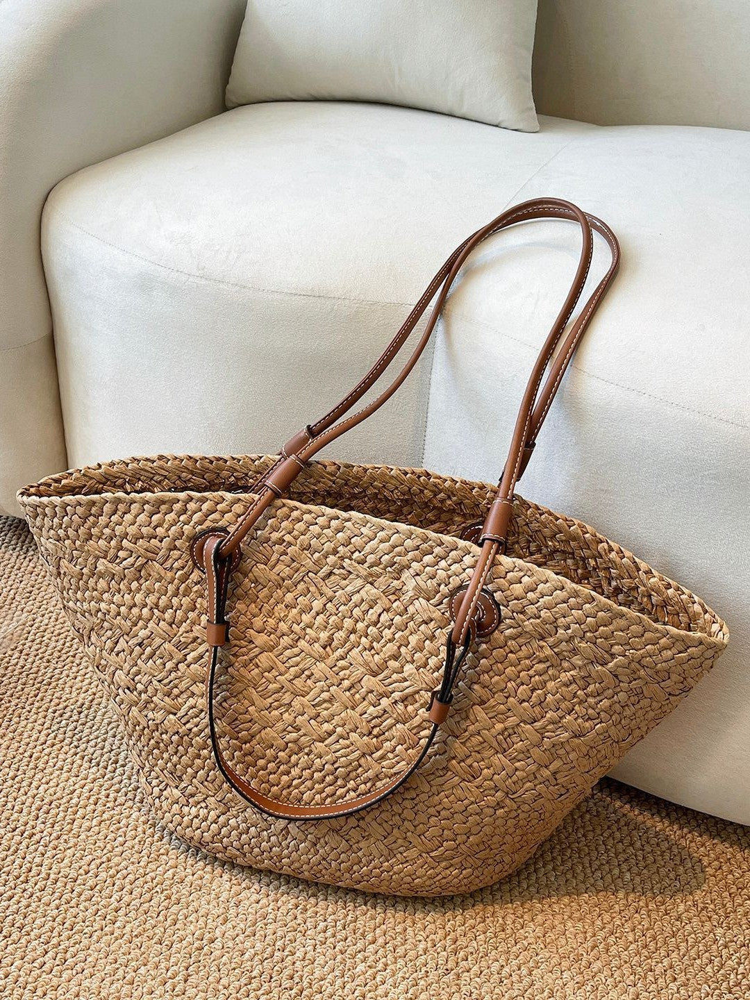 Borsa Tote Intrecciata in Raffia - SLK