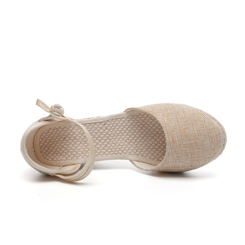 Sandali con Zeppa in Raffia - SLK