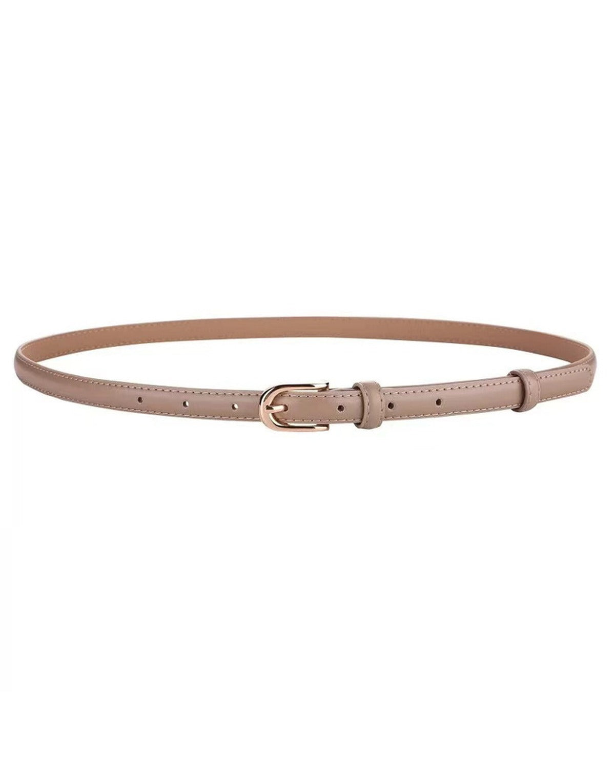 Cintura Sottile in Pelle con Fibbia Dorata - SLK