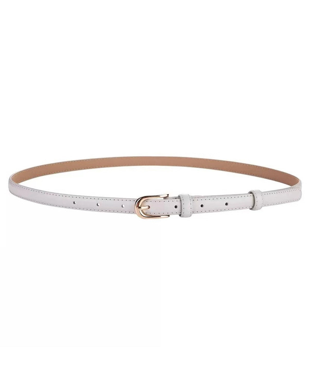 Cintura Sottile in Pelle con Fibbia Dorata - SLK
