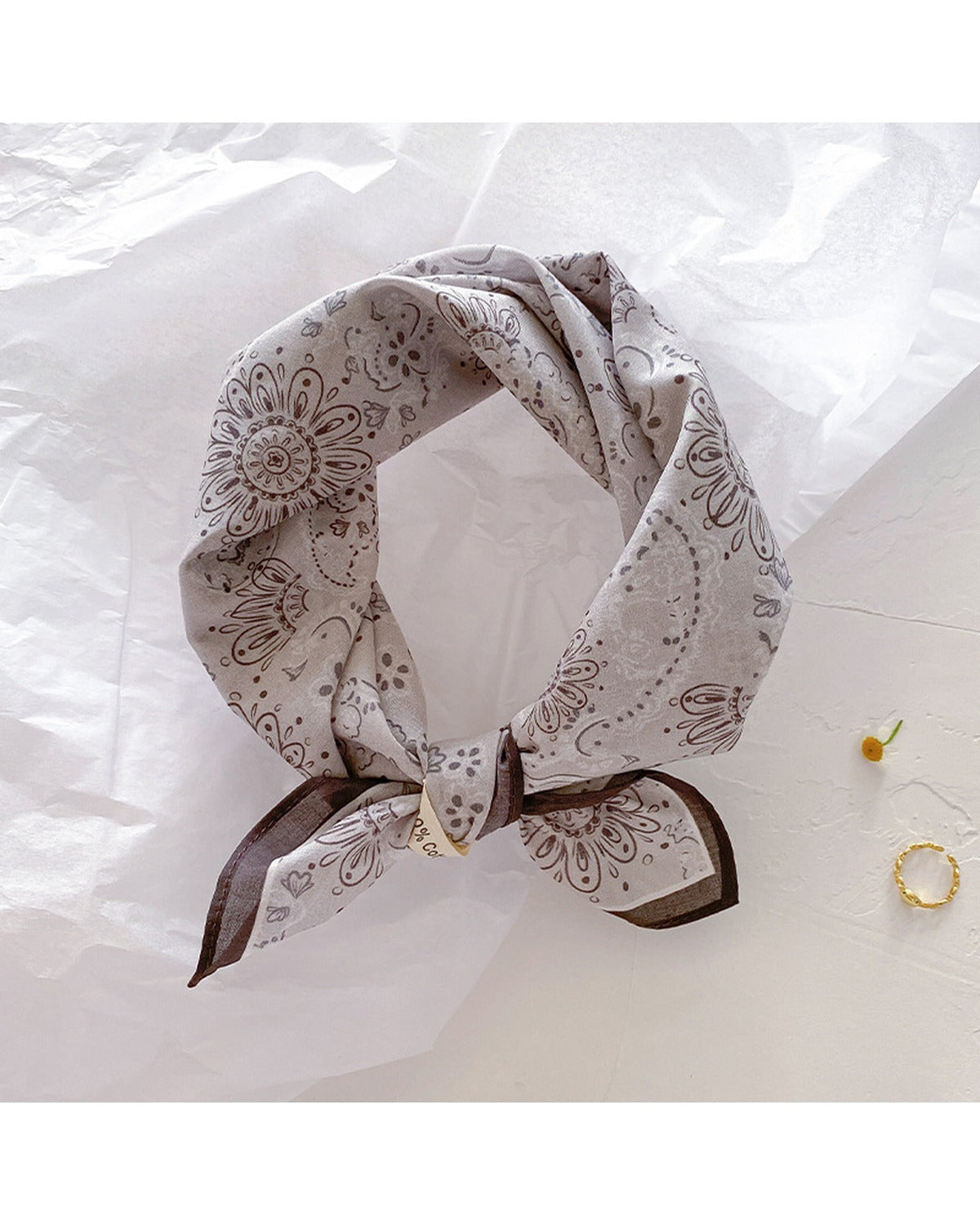 Foulard Quadrato in Cotone Lino