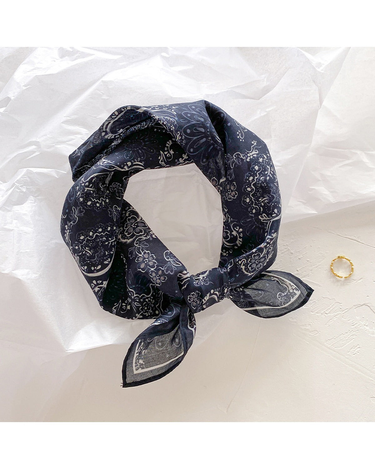 Foulard Quadrato in Cotone Lino