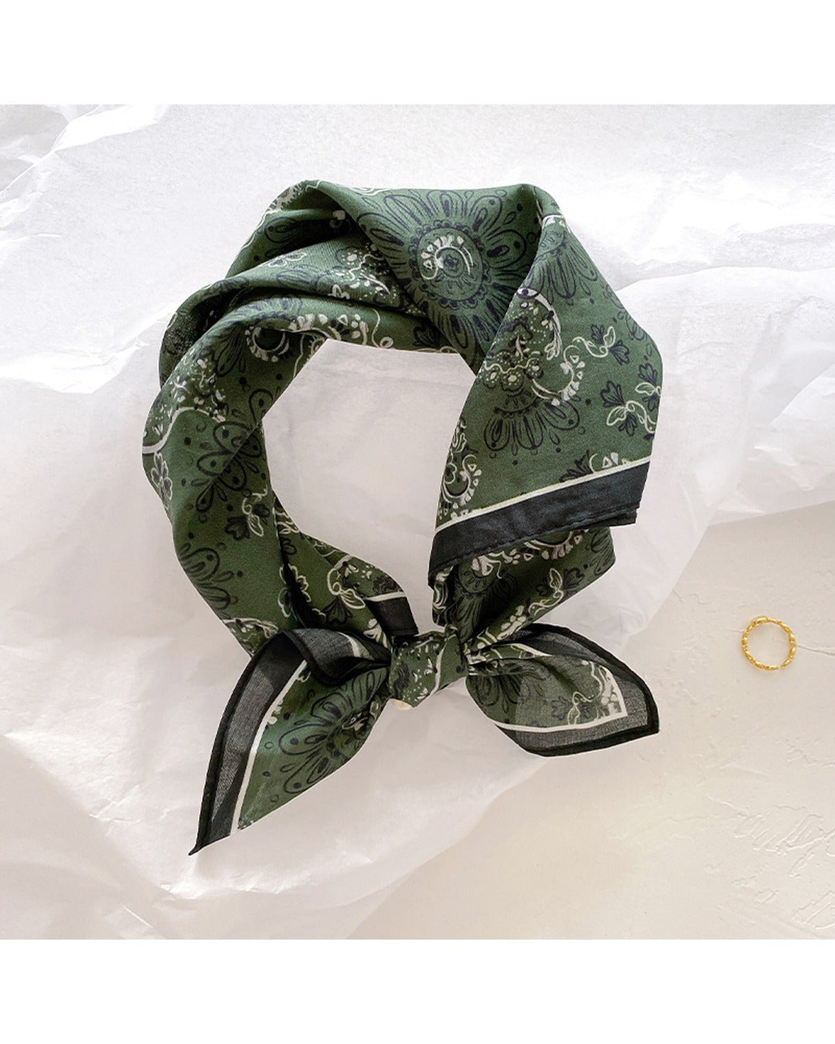 Foulard Quadrato in Cotone Lino
