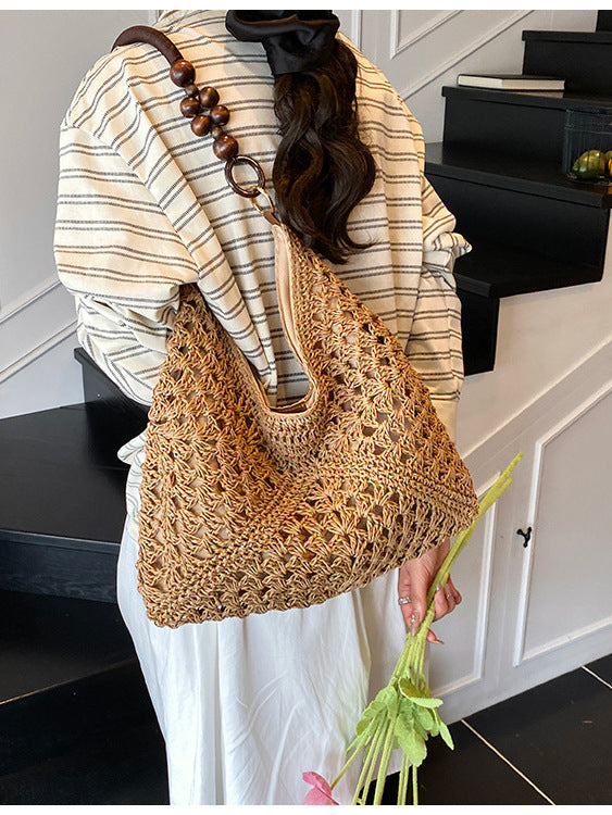 Borsa Tote Intrecciata in Raffia - SLK