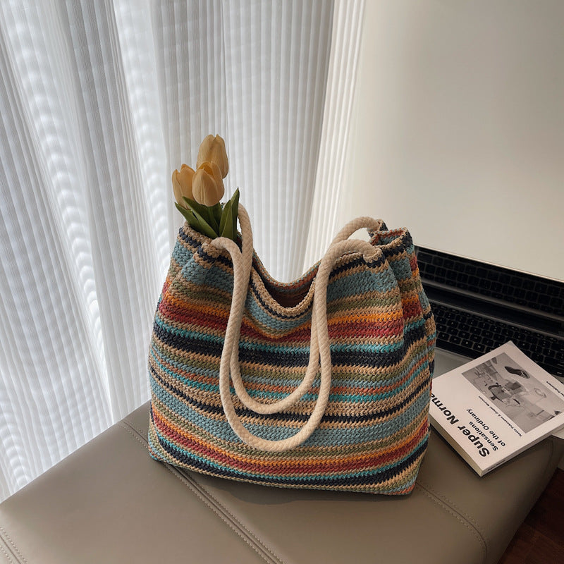 Borsa Tote Intrecciata in Raffia - SLK