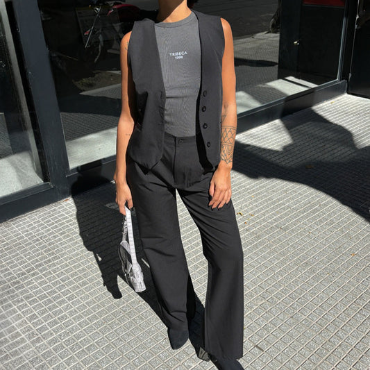 Completo Gilet con Pantaloni Palazzo