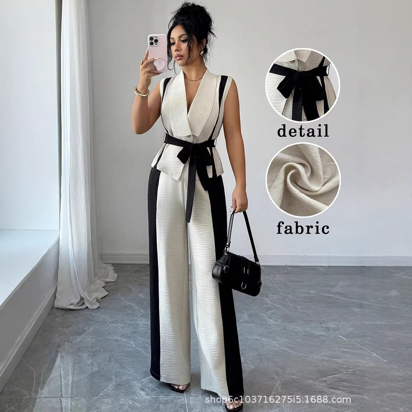 Completo Gilet con Pantaloni Palazzo