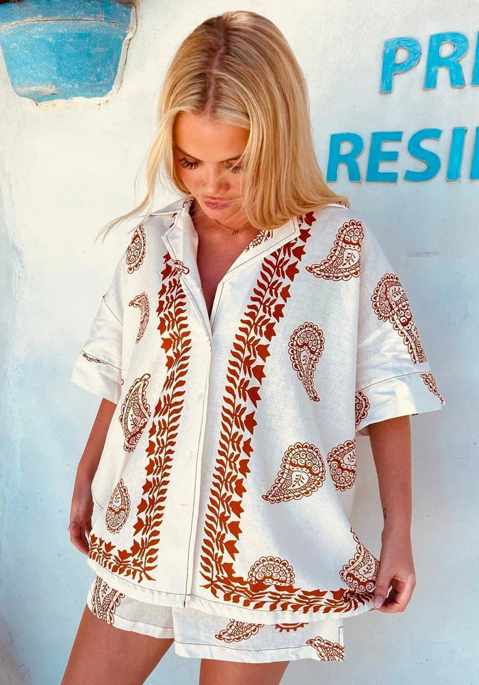 Completo Blusa e Shorts Stampa Estiva - immagine 6