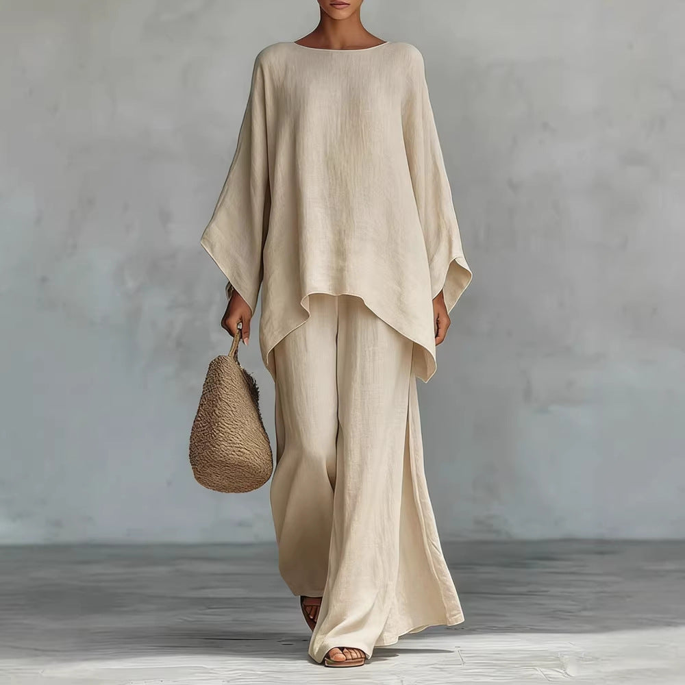 Completo relax in lino colore Khaki
