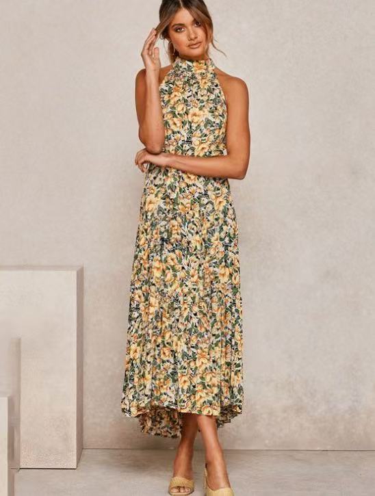Abito Halter Floreale Estate - Fiore giallo