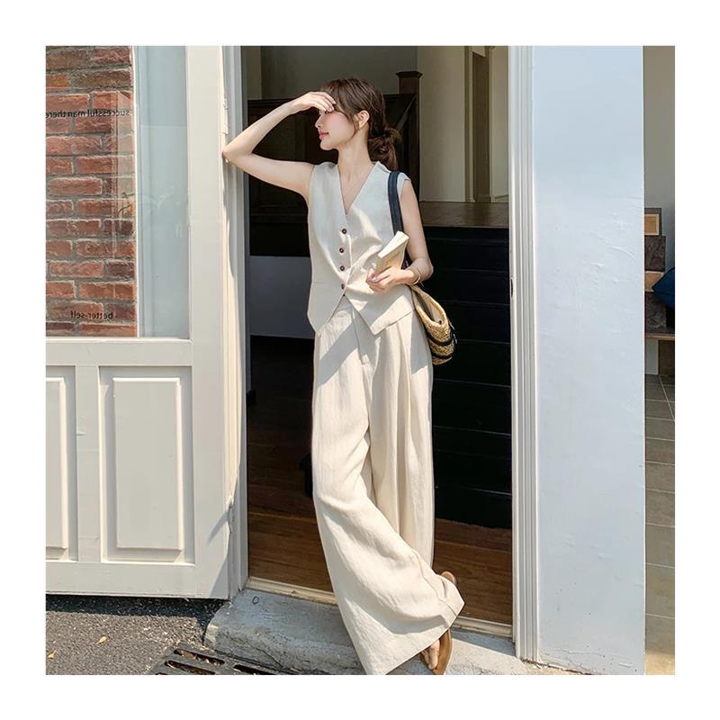 Bianco crema (gilet + pantaloni palazzo)