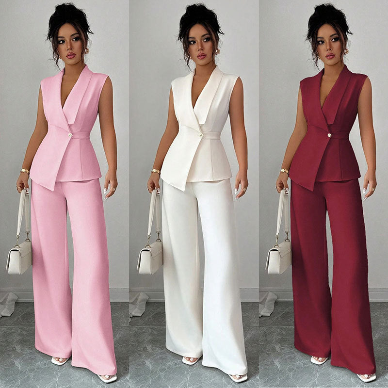 Completo Gilet con Pantaloni Palazzo