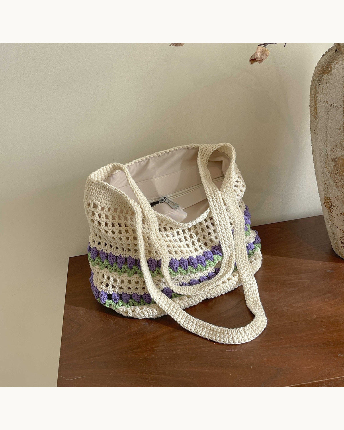 Borsa Tote Intrecciata in Raffia - immagine principale SLK