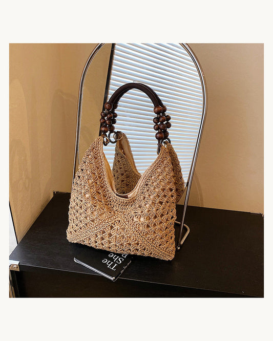 Borsa Tote Intrecciata in Raffia - immagine principale SLK