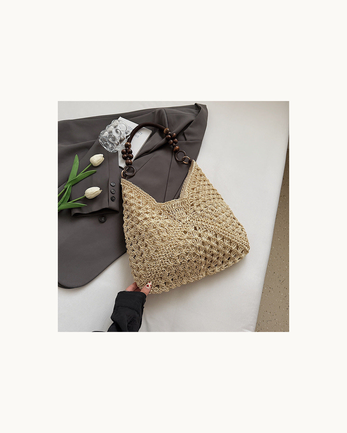 Shopper in Raffia Naturale - immagine principale SLK