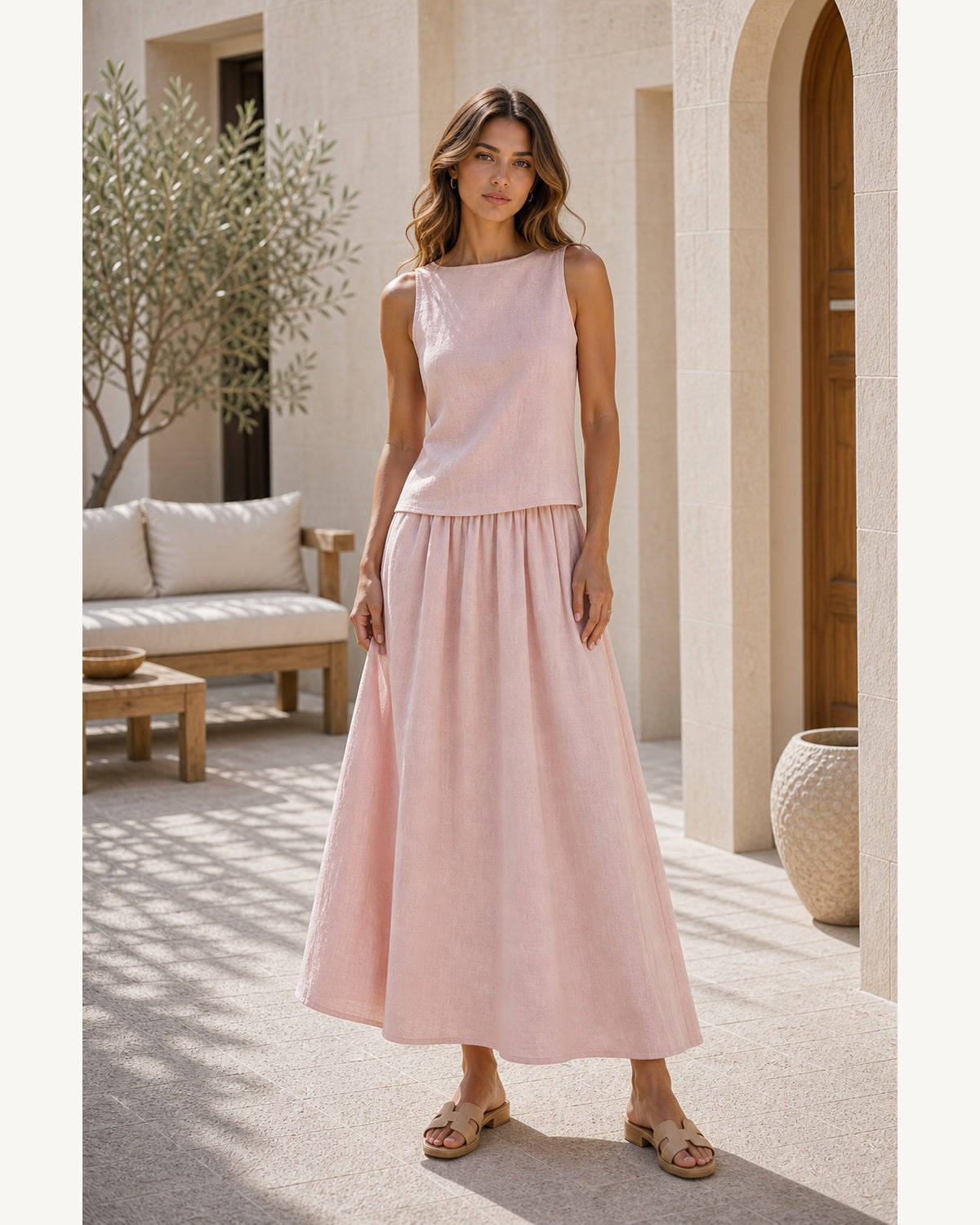 Completo Top e Gonna Estivo - Rosa