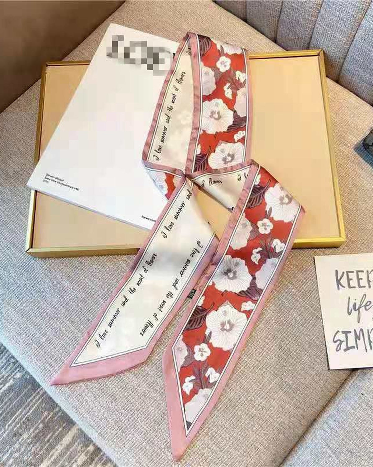 Foulard Vintage in Stile Seta - Rosso