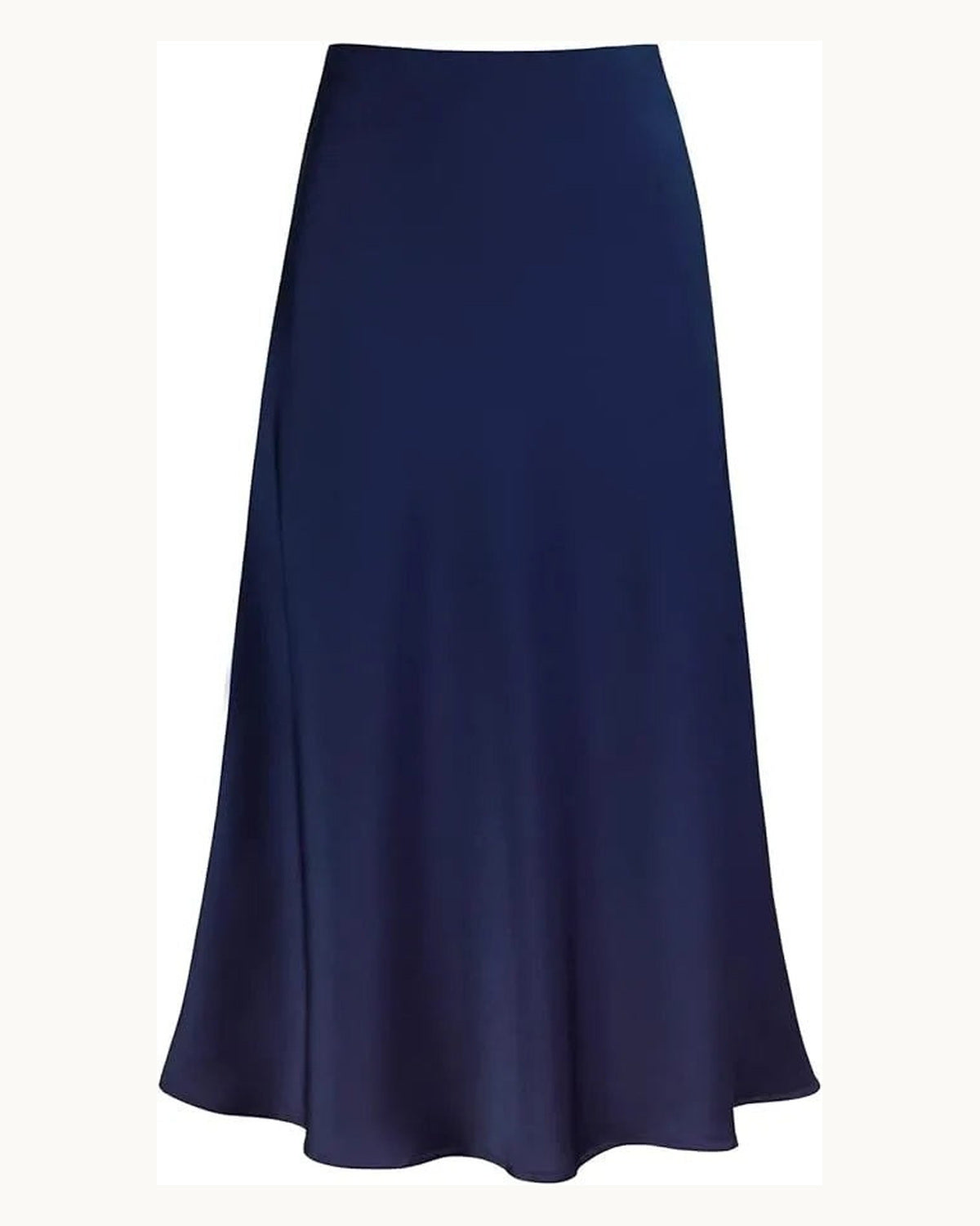 Gonna Midi Satinata Vita Alta - Blu navy